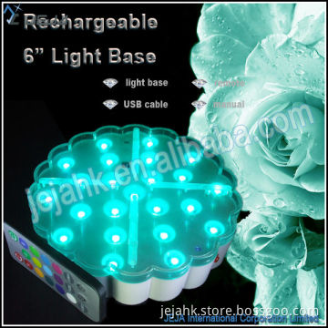 Crystal Glass Wine Bottle Vase 6 Inch Multicolor Led Base Light